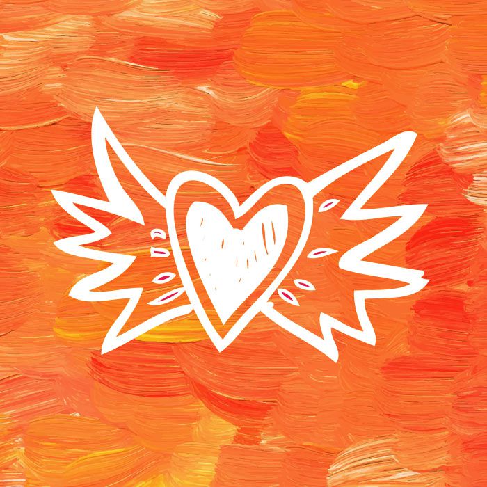 Orange heart artwork